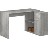46" Computer Desk with Storage Cabinet in Grey